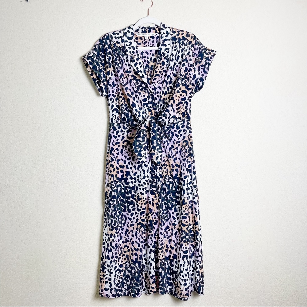 Veronica Beard Amani Dress Lilac Multi Leopard Animal Pastel Size 6 - Picture 6 of 12
